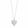 Cheapest 😍 Unbranded Sterling Silver Lab-Created Blue Opal & Lab-Created White Sapphire Heart Pendant Necklace ⭐