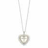 Promo 🔔 Unbranded Two Tone Sterling Silver Cubic Zirconia Heart Cross Pendant Necklace 🎁