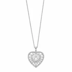 Cheapest 🤩 Unbranded Sterling Silver Cubic Zirconia Heart Pendant Necklace 👍