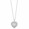Best Pirce ❤️ Unbranded Sterling Silver Cubic Zirconia Heart Pendant Necklace ⭐