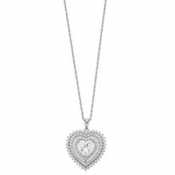 Best Pirce ❤️ Unbranded Sterling Silver Cubic Zirconia Heart Pendant Necklace ⭐