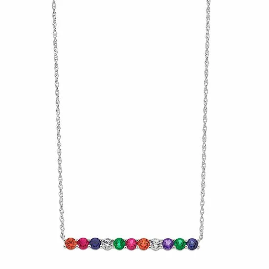 Cheapest ๐งจ Unbranded Sterling Silver Gemstone Bar Necklace ๐