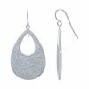 New ✔️ Unbranded Sterling Silver Glitter Open Teardrop Earrings 🔔