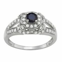 Best deal 🥰 Unbranded 14k White Gold Sapphire & 1 Carat T.W. Diamond Engagement Ring 😉