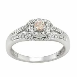 Wholesale 🛒 Unbranded 14k White Gold 1/3 Carat T.W. Diamond & Morganite Halo Engagement Ring ⌛