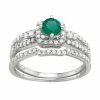 Coupon ⭐ Unbranded 10k White Gold Emerald & 1 Carat T.W. Diamond Engagement Ring Set 😉