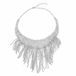 Wholesale 🔔 Unbranded Simulated Crystal Fringe Bib Statement Necklace 🔔