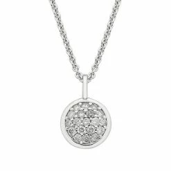 Cheap 🎁 Unbranded Sterling Silver 1/4 Ct. T.W. Diamond Disc Necklace 🛒