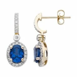 Coupon ⌛ Unbranded 14k Rose Gold Sapphire & 1/4 Carat T.W. IGL Certified Diamond Oval Earrings 🔥