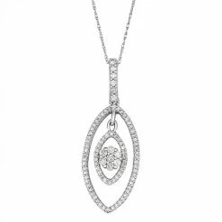 Cheapest 🔥 Unbranded 10k White Gold 1/2 Carat T.W. Diamond Double Marquise Pendant 🤩