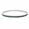 Hot Sale ⌛ Unbranded Sterling Silver 1/2 Carat T.W. Blue & White Diamond Bangle Bracelet ❤️