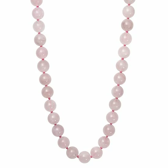 Wholesale ⌛ Unbranded Sterling Silver Rose Quartz Beaded Necklace ✔️