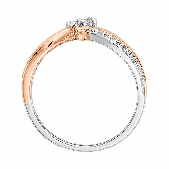 Top 10 ๐ฏ Unbranded Two Tone 14k White Gold 1/10 Carat T.W. Diamond 2-Stone Ring โ - Image 2