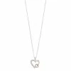 Promo 😍 Unbranded Two Tone 10k Rose Gold Over Silver White Topaz Dual Heart Pendant 😍