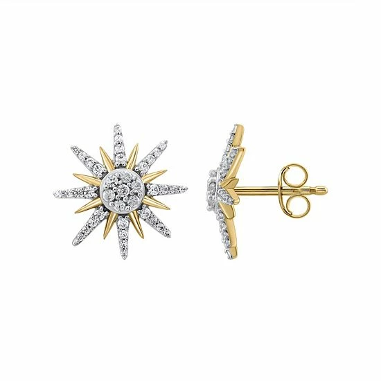 Coupon ๐ Unbranded 10k Gold 1/2 Carat T.W. Diamond Starburst Cluster Earrings ๐ฅฐ