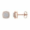 New ✨ Unbranded 10k Rose Gold 1/2 Carat T.W. Diamond Halo Cluster Earrings ✔️