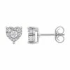 Outlet 👍 Unbranded 10k White Gold 1/5 Carat T.W. Diamond Heart Stud Earrings ⭐