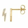 Discount 💯 Unbranded 10k Gold 1/10 Carat T.W. Diamond Lightning Bolt Stud Earrings 👏