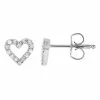 Deals ❤️ Unbranded Sterling Silver 1/10 Carat T.W. Diamond Heart Earrings ✔️