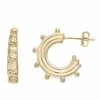 Discount 🎉 Unbranded 14k Gold C-Hoop Ball Spike Earrings ⭐
