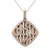 Budget 👏 Unbranded 1 1/5 Carat T.W. Brown And White Diamond 10k Rose Gold Scrollwork Pendant Necklace 🤩