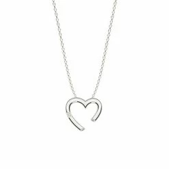 Wholesale ⌛ Unbranded Sterling Silver Diamond Accent Open Heart Pendant ❤️