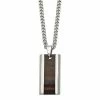 Wholesale ❤️ Unbranded Men's Stainless Steel Black Koa Wood Pendant Necklace 😉