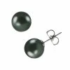 Promo 🔥 Unbranded 18k White Gold Tahitian Cultured Pearl Stud Earrings 🥰