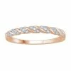 Discount 🥰 Unbranded 10k Rose Gold 1/8 Carat T.W. Diamond Stream Stackable Ring 🧨