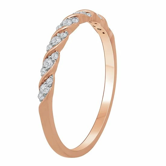 Discount ๐ฅฐ Unbranded 10k Rose Gold 1/8 Carat T.W. Diamond Stream Stackable Ring ๐งจ - Image 2