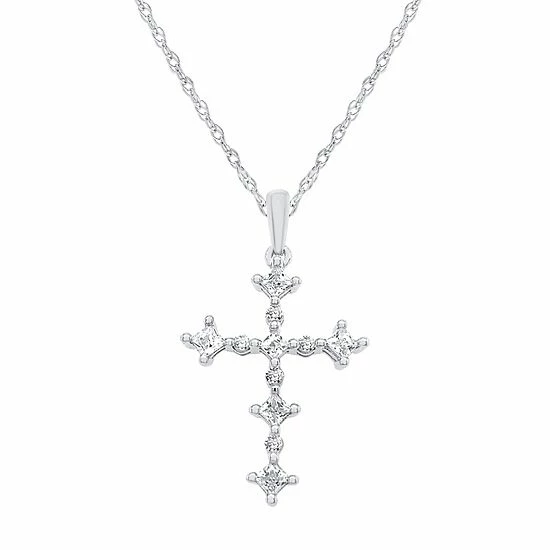 Buy โจ Unbranded 10k Gold 3/8 Carat T.W. Diamond Cross Pendant Necklace ๐ - Image 3