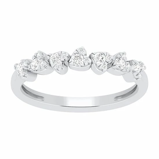 Coupon ๐ Unbranded 10k White Gold 1/3 Carat T.W. Diamond Hearts Ring โจ