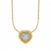 Hot Sale 🎉 Unbranded 10k Gold Over Silver 1/10 Carat T.W. Diamond Heart Cluster Pendant Necklace 🔥
