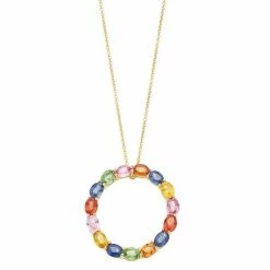 Brand new ✨ Unbranded 14k Gold Over Silver Sapphire Circle Pendant Necklace 🎁