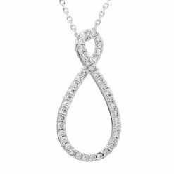 Best deal 🥰 Unbranded 10k Gold White Gold 3/8 Carat T.W. Diamond Infinity Pendant Necklace ⭐