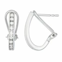 Best deal ❤️ Unbranded 10k Gold 1/4 Carat T.W. Diamond J-Hoop Earrings 🧨