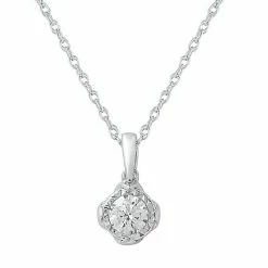 Cheapest 🎁 Unbranded 10k White Gold 1/4 Carat T.W. Diamond Solitaire Pendant Necklace 🎁
