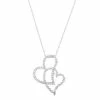 Coupon 👍 Unbranded 1/2 Carat T.W. Diamond 10k White Gold Double Heart Pendant Necklace 💯