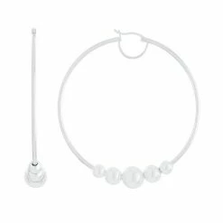Best deal 😀 Unbranded Sterling Silver Graduated Ball Click-Top Hoop Earrings ✔️
