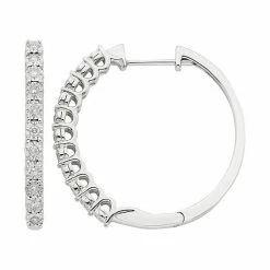 Best deal 🎁 Unbranded 10k White Gold 1/4 Ct. T.W. Diamond Huggie Hoop Earrings ⌛