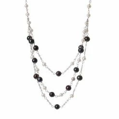 Outlet ⌛ Unbranded Sterling Silver Freshwater Cultured Pearl Multi Strand Necklace 🤩