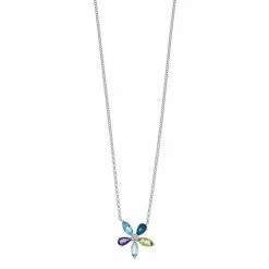 Best reviews of ⌛ Unbranded Sterling Silver Gemstone Flower Necklace 👏