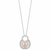 Promo 👏 Unbranded Two Tone Sterling Silver Lab-Created White Sapphire Lock Pendant ⭐
