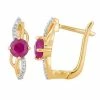 Wholesale 🔔 Unbranded 10k Gold Ruby & Diamond Accent Latch Back Earrings 👏