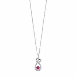 Budget ✔️ Unbranded Sterling Silver Lab-Created Ruby & White Sapphire Heart Pendant ⭐
