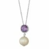 Best Sale 🧨 Unbranded Sterling Silver Amethyst & Freshwater Cultured Pearl Pendant ✔️