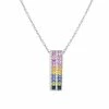 Deals ✔️ Unbranded Sterling Silver Lab-Created Multicolor Sapphire Pendant Necklace 🥰
