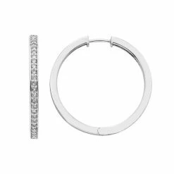 Best Pirce ✨ Unbranded Sterling Silver 1/2 Carat T.W. Diamond Hoop Earrings 🥰