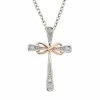 Flash Sale 😍 Unbranded Diamond Accent Sterling Silver Two Tone Infinity Cross Pendant Necklace ⭐
