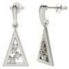 Discount 😉 Unbranded Sterling Silver Diamond Accent Triangle Dangle Earrings 🛒